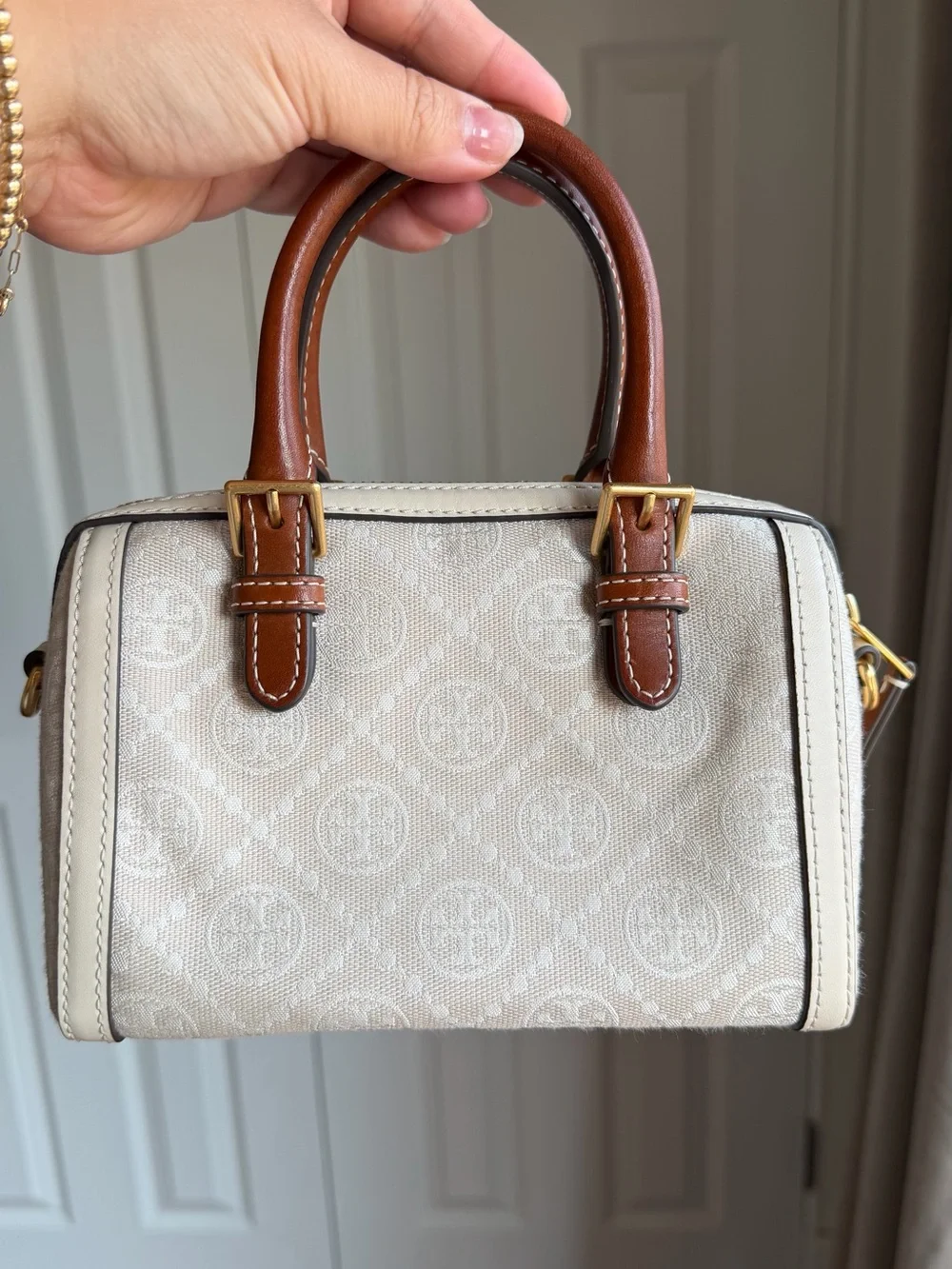 Tory Burch T Monogram Barrel Bag